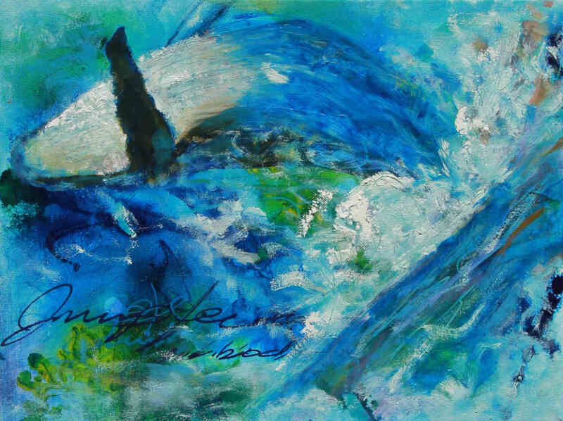Crash of the Humpback Whale Original Oil Painting by Cory Acorn.